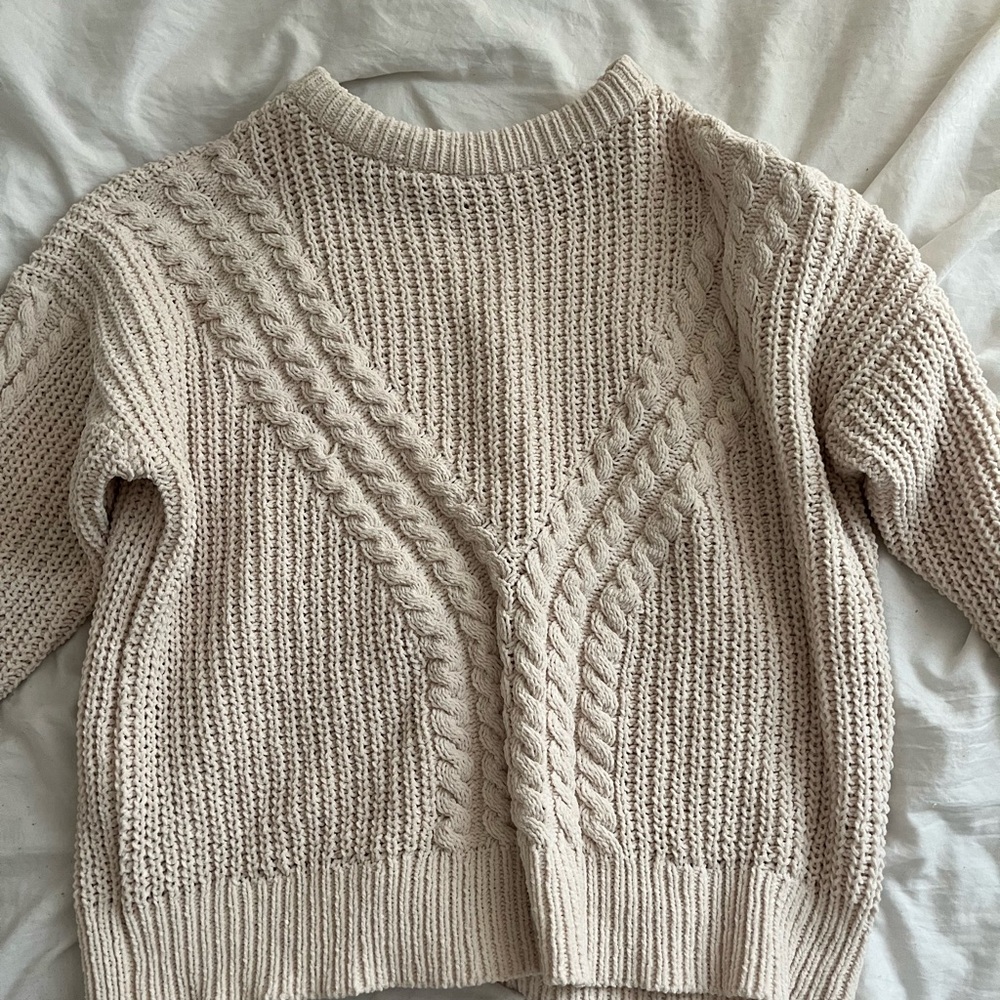 Cream Cable Knit Sweater